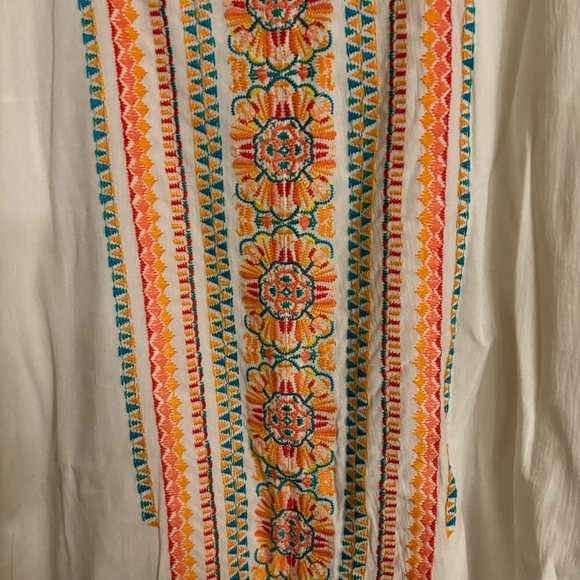 Chico's Petite Embroidered-Trim Maxi Dress Size M Petite - Picture 3 of 5